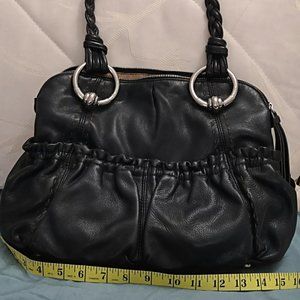 B Makowsky Black Leather Handbag
